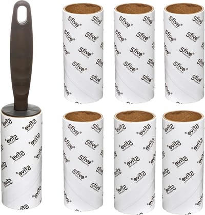 Kledingroller/kleefroller - grijs - 21 cm - 7 rollen - pluizenverwijderaar - voor kleding of meubel