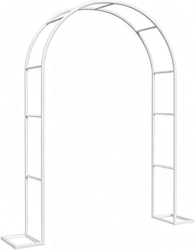 Meten Pergolaboog - Rozenboog Prieel - Tuin Decoratie - Verstevigd Stalen Frame - 180x220cm - Wit
