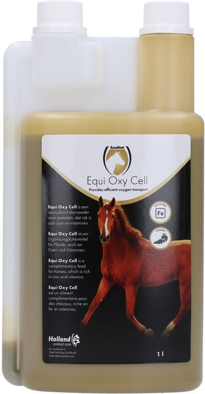 Excellent Equi Oxy Cell - 1 Liter - Ondersteunt bij het behoud van een goed ijzergehalte in het bloed en zorgt voor een doelmatig zuurstoftransport door rode bloedcellen - Geschikt voor paarden