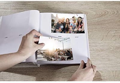 Wit fotoalbum voor 200 foto's 10 x 15 cm - Embossed memo boek