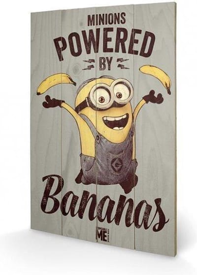 Merchandising MINIONS - Printing on wood 40X59 - Powered By Bananas