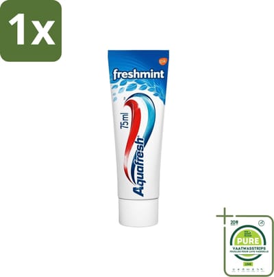 1 x Aquafresh Tandpasta Freshmint Frisse Adem 75 ml - Tandpasta - Suikerzuurbescherming - Gaatjes - Tandvleesproblemen - Tandplak