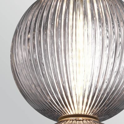 Quintiesse LED hanglamp PALMAS, goud/rookgrijs, Ø 15 cm, 2-lamps, glas