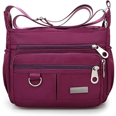 Waterdichte Nylon Messenger Bag voor Dames Multifunctionele Oxford Doek Schoudertas Zakelijke Portemonnee pink