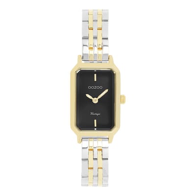 OOZOO Vintage series - Goudkleurige OOZOO horloge met zilverkleurig/gouden roestvrijstalen armband - C20455