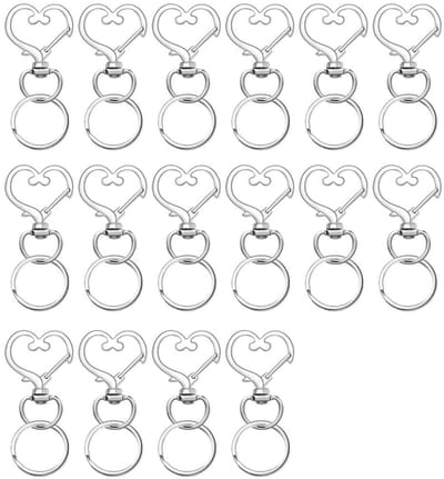 Dailygoody - Karabijnhaak van metaal - Sleutelhanger - Draaibare sluiting - Zwart/bruin - 20 stuks - Geschikt voor DIY - Decoratie
