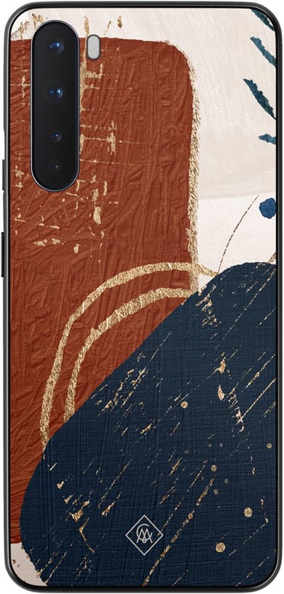 Casimoda® hoesje - Geschikt voor OnePlus Nord - Abstract Terracotta - TPU - Backcover - Multi - Geometrisch patroon