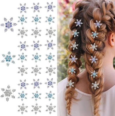Mini sneeuwvlok haarspeldjes 30pcs - met rhinestones - schattige accessoires - houdt haar stevig vast - SnelShoppen