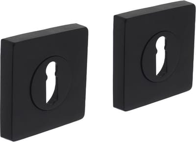 Intersteel sleutelgat plaatje - vierkant - 55x55x9mm - 7mm nokken - Zamac - mat zwart