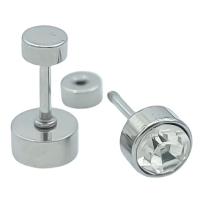 Oorknoppen zirkoon steentje - Premium staal - 5 mm