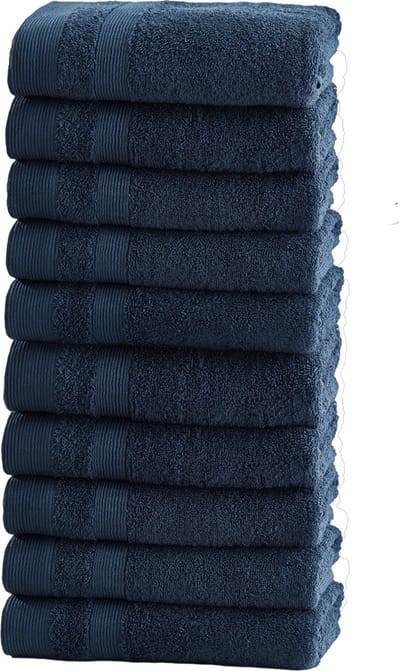 L&G - Handdoeken - 10 delig - 10 Handdoeken 50x100 cm - 100% Katoen - Navy - Sauna handdoek