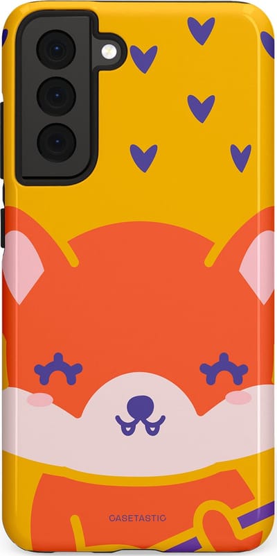 Casetastic Hoesje Geschikt voor Samsung S21 FE - Stijlvolle Beschermende Duo-layer Case - Vossen beat