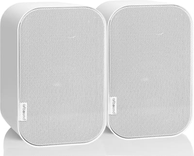 Artsound UNI40, Set van 2 passieve luidsprekers, 2-weg hifi luidspreker, 20-100 watt, muurbeugel met kogelgewricht, geschikt voor grote ruimtes zoals keuken, café, winkel, kleur: wit