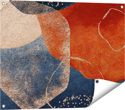 Gards Tuinposter Abstracte Kunst van Cirkels - 80x60 cm - Tuindoek - Tuindecoratie - Wanddecoratie buiten - Tuinschilderij