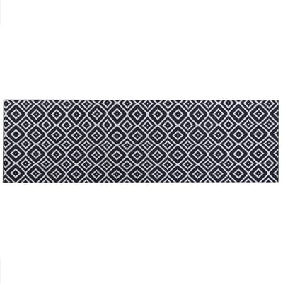 KARUNGAL - Loper - Zwart - 60 x 200 cm - Polyester