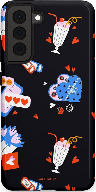 Casetastic Hoesje Geschikt voor Samsung S21 FE - Stijlvolle Beschermende Duo-layer Case - Liefdes Kaarten