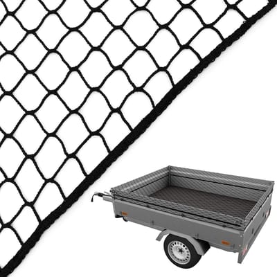 Aanhangernet - Ladingnet Dekzeil - Lading Zekeren - Dekra Gecertificeerd - 3.5 x 5 m - Zwart