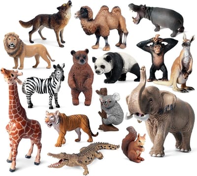 Mini Dierenfiguren - Plastic Beestjes - Educatief Spelen - Realistische Modellen - 15 Stuks - Diverse Kleuren