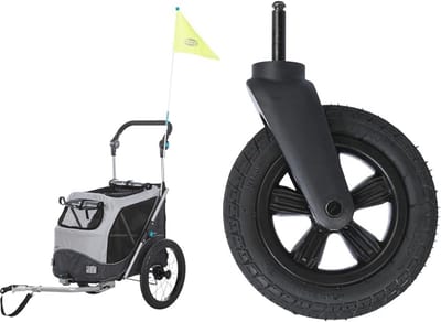 Fietsaanhanger met Snelvouwfunctie en Jogger Voorwiel - Geschikt voor Fietskarren
