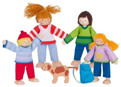 GOKI Buigpopjes - Campingfamilie - 6 Stuks - Hout - 3 Jaar