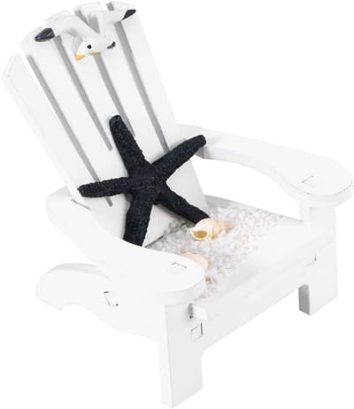 Miniatuur Stoel Decor - Strandhuisje Meubilair - Mediterrane Decoratie - Set van Vier - 9.5 cm Hoog