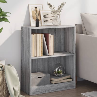 vidaXL - Boekenkast - 60x24x76 - cm - bewerkt - hout - grijs - sonoma - eikenkleurig