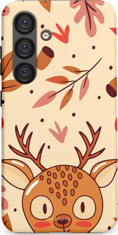 Casetastic hoesje geschikt voor Samsung Galaxy S25 - Dubbellaagse bescherming - Hert in de herfst - Fashion Case - Zand Terracotta Rood