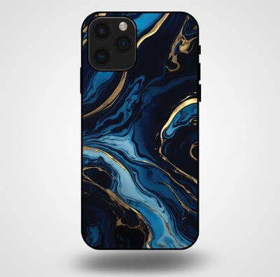 Smartphonica Telefoonhoesje voor iPhone 11 Pro met marmer opdruk - TPU backcover case marble design - Goud Blauw geschikt voor iPhone 11 Pro