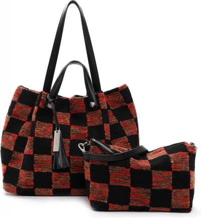 SURI FREY Schoudertas July City Shopper Black / Red Zwart