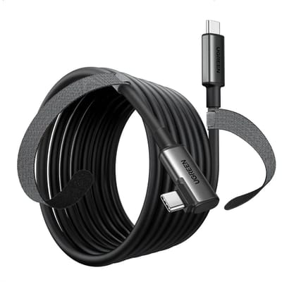 Ugreen - haakse - kabel USB Type C - USB Type C voor 60W opladen / datatransmissie met ondersteuning voor VR-bril - (bijv. - Oculus - Quest - 2) - 5m - zwart - (US551)