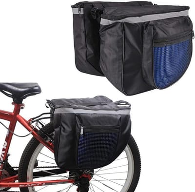 KZQ Multifunctionele Fietsentas Voor Achterdrager Met Grote Capaciteit - Waterdichte Dubbele Tas Voor Mountainbike Racefiets En Outdoor - Blauw