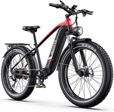 Elektrische Fiets DUOTTS - 864Wh/18 Ah Accu - 100 km Bereik - 250W Motor - 26x4 Inch Banden - Shimano 7 Versnellingen - Aluminium Frame - Inclusief Bagagedrager - Elektrische Mountainbike - zwart