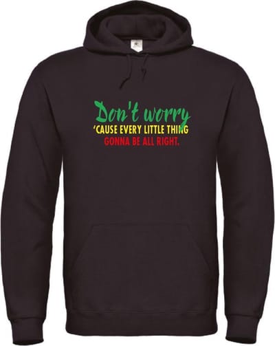 Hoodie Zwart L - Don't worry - soBAD. | Hoodie unisex | Hoodie man | Hoodie vrouw | Voetbal | Sport