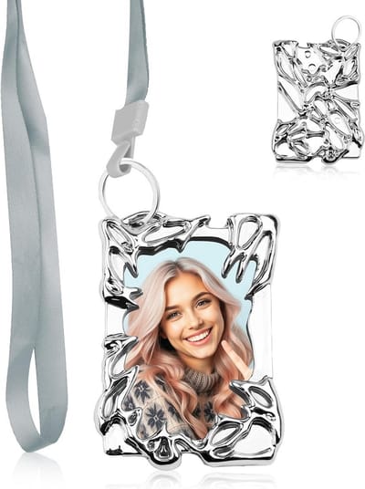 Fotokaarthouder met Ketting voor ID Kaarten en Sleutelhangers - Y2K Stijl