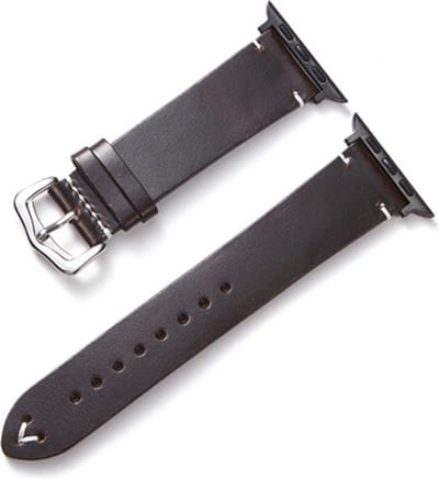 Fungus - Smartwatch bandje - Geschikt voor Apple Watch 42 / 44 / 45 / 49 mm - Series 1 2 3 4 5 6 7 8 9 SE Ultra iWatch - PU leer - V - Donkerbruin