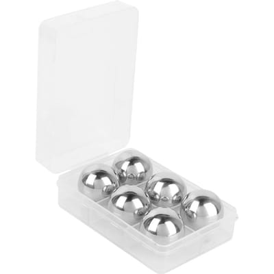 6 Pièces Acier Inoxydable Glaçon Whisky Vodka Pierres Boule Pierre Refroidissante pour Boissons Bière Vin