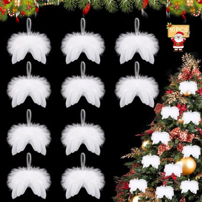 Dailygoods- Engelenvleugels 10 Stuks - Kerstboomversiering - Hangers - Decoratie - Doe-het-zelf - Afmetingen 15 x 12 cm - Kerstdecoratie