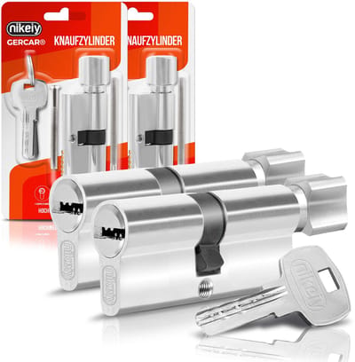 Dailygoods- Slotcilinder Set van 2 Gelijksluitend - Cilinderslot - Deurslot - Inclusief 10 Sleutels - Lengte 60 mm - Veiligheidsklasse 2