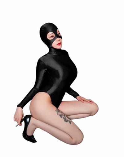 Erotische jumpsuit met bivakmuts - Masker - Catsuit Sexy - Ritssluiting