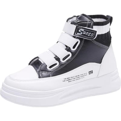 Comfortabele damesschoenen Lente en Zomer Nieuwe Muffin Dikke Zool Ademend Hoge Top Witte Schoenen Casual Alles-Passende Schoenen met Verborgen Hakken 40 gray