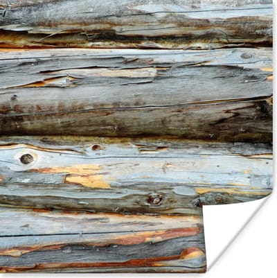 Poster Rustiek - Hout - Planken - Grijs - 100x100 cm XXL
