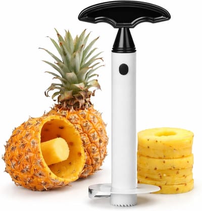 Ananassnijder - Fruit Snijder - Verse Ananas Snijden - Eenvoudig in Gebruik - 23 x 12 x 8 cm - Zwart