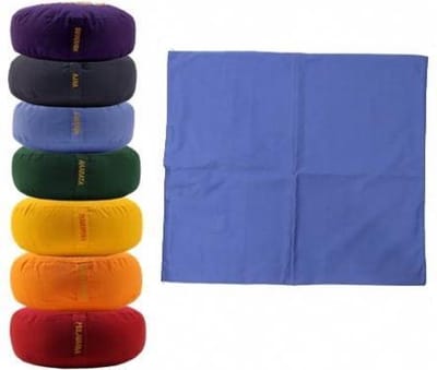 Meditatiemat hoes blauw 5e chakra - 65x65x5 - Katoen - Blauw - Biologisch