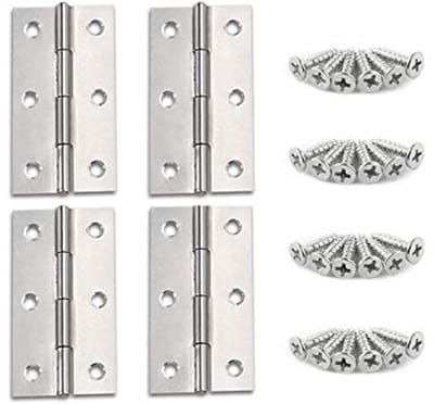 Roestvrijstalen Scharnieren - Meubel Deurscharnieren voor Kasten en Laatjes - 3.5 Inch (80 * 60 * 1.2mm) - 4 Stuks