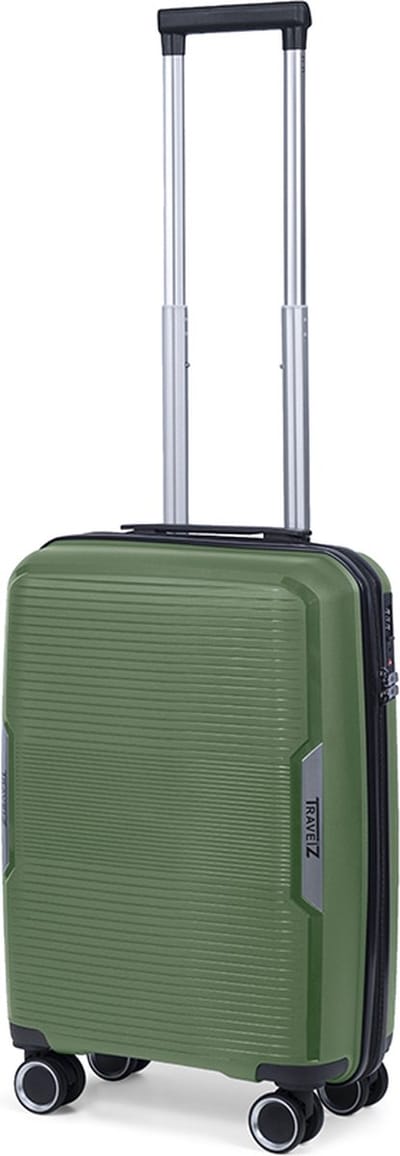 TravelZ Swinger Handbagage koffer 55cm - Sterke Lichtgewicht Trolley 35 ltr met TSA-slot - Groen