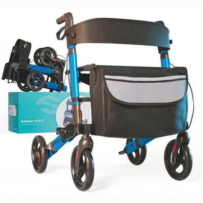 REN® Rollator Lichtgewicht en Opvouwbaar - Rollator lichtgewicht - Rollator - Zwart - ‎ 67cm x 63cm x 95cm
