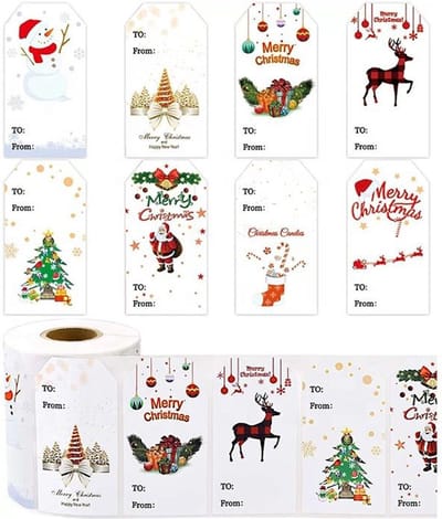 Without Lemon - Kerststickers 2023 - 300 stuks - Sticker size: 7.5x4cm - Kerst - Cadeau - Versiering - Verpakking