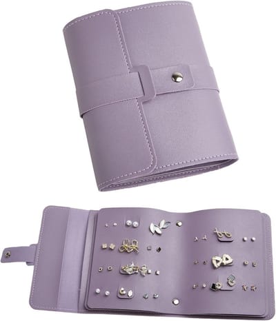 Praktische Oorbellenopberger - Kleine Boekvormige Opbergzakken voor Oorbellen, Oorbellen Organizer, PU Leren Earring Pencil Case voor Vrouwen en Meisjes