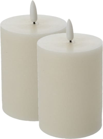 Cepewa LED kaars - 2x - creme wit - D7,5 x H10 cm -met timer