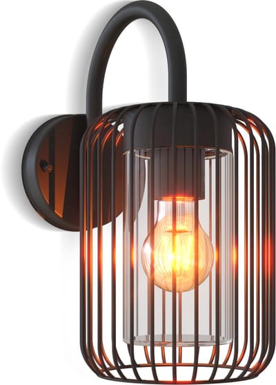 Calex LED Wandlamp Rome - E27 – IP44 Spatwaterdicht – Zwart – Aluminium – Industrieel – Modern